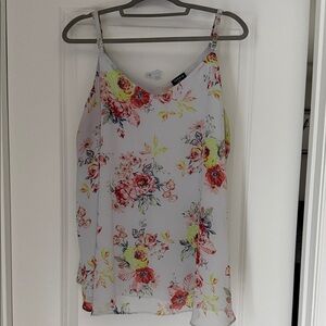 Torrid Floral Camisole with Red and Yellow Accents
